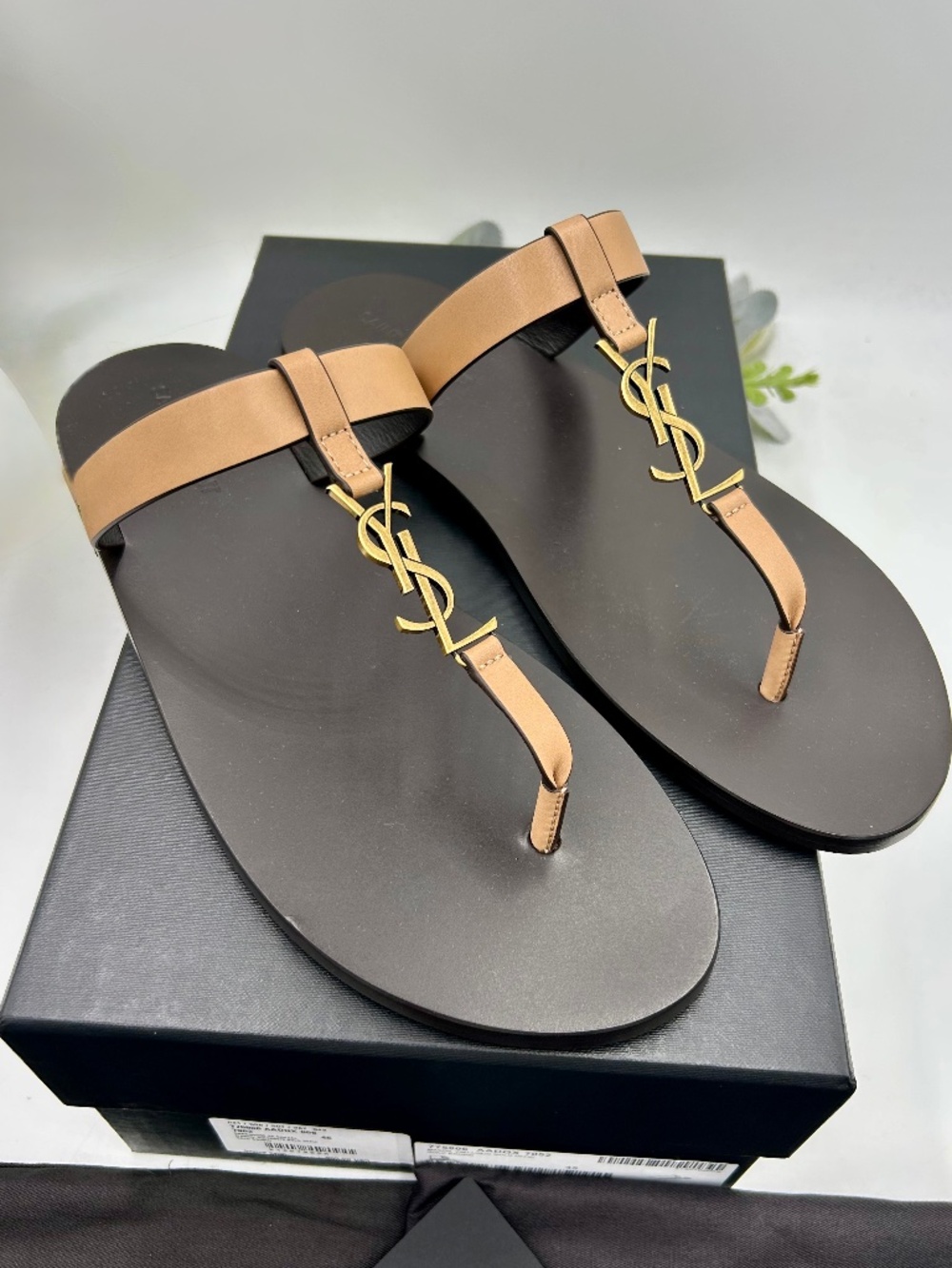 Men’s Saint Laurent Cassandre Leather Sandals . Size 45/12 US. - Picture 1 of 9